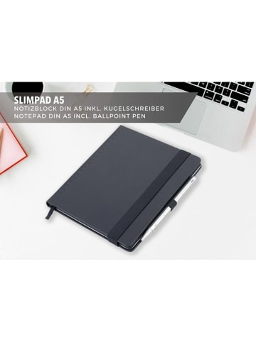 Troika 2tlg. Set: Notizblock in Schwarz/ Silber - A5