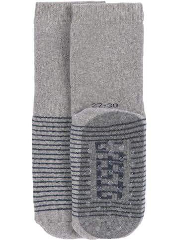 Lässig 2er-Ser: ABS-Socken in Dunkelblau/ Grau