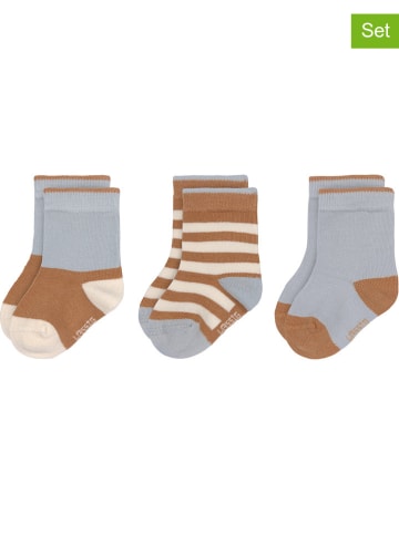 Lässig 3er-Set: Babysocken in Hellblau/ Hellbraun