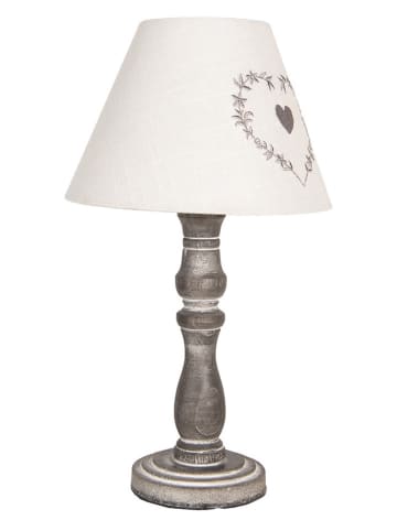 Clayre & Eef Tafellamp wit/grijs - (H)40 cm - Ø 23 cm