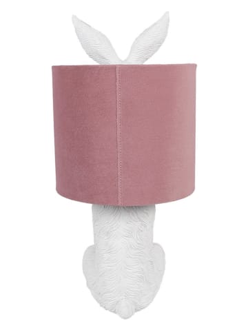 Clayre & Eef Tafellamp wit/lichtroze - (H)43 cm x Ø 20 cm