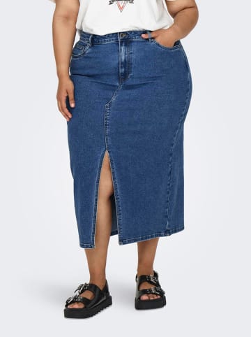 ONLY Carmakoma Jeansrock in Blau