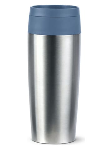 Emsa Isoleerbeker "Travel Mug" zilverkleurig/blauw - 360 ml