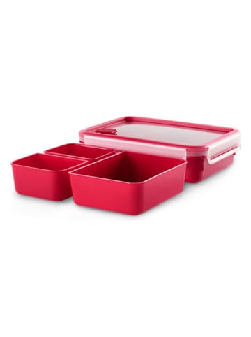 Emsa 2er-Set: Mikrowellendosen "Clip & Micro" in Rot - 1,2 l
