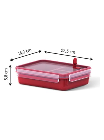 Emsa 2er-Set: Mikrowellendosen "Clip & Micro" in Rot - 1,2 l
