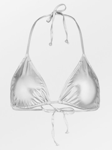 Becksöndergaard Biustonosz bikini "Shiny" w kolorze srebrnym