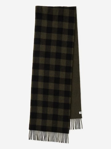 Becksöndergaard Woolschal "Florenca" in Khaki/ Schwarz - (L)220 x (B)37 cm