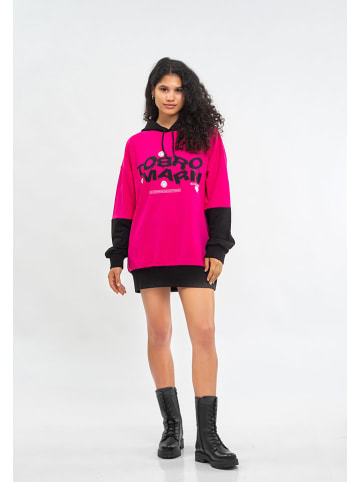 Tom Barron Hoodie in Pink/ Schwarz