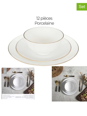 COOK CONCEPT 12tlg. Tafelservice in Weiß/ Gold