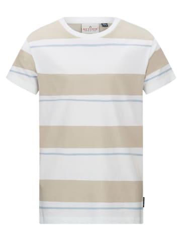 Retour Shirt "Curtis" in Weiß/ Beige/ Hellblau