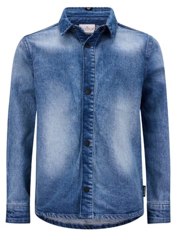 Retour Jeanshemd "Storm" in Blau/ Weiß