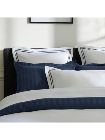 Cacharel textiles 2er-Set: Satin-Kissenbezüge "La Rochelle" in Weiß/ Dunkelblau
