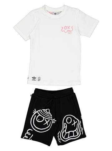 adidas 2tlg. Outfit in Weiß/ Schwarz