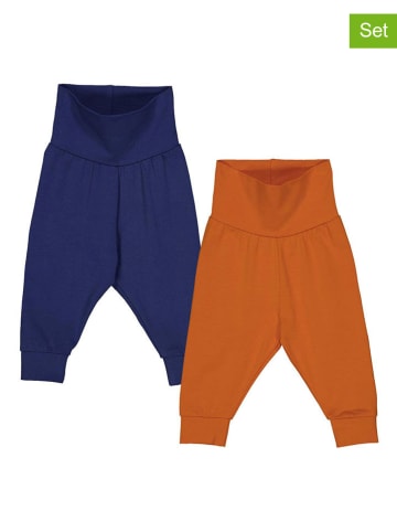 Fred´s World by GREEN COTTON 2er-Set: Sweathosen "Alfa" in Orange/ Dunkelblau