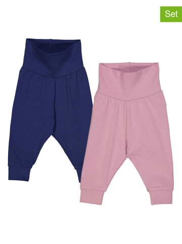 Fred´s World by GREEN COTTON 2er-Set: Sweathosen "Alfa" in Dunkelblau/ Rosa