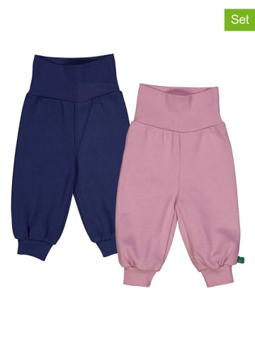 Fred´s World by GREEN COTTON 2er-Set: Sweathosen "Alfa" in Rosa/ Dunkelblau