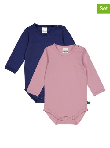 Fred´s World by GREEN COTTON 2er-Set: Bodys "Alfa" in Rosa/ Dunkelblau