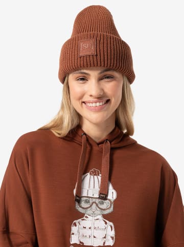 super.natural Hoodie "Snow Cat" lichtbruin