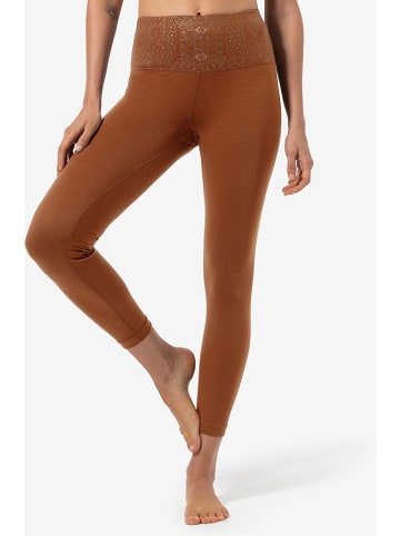 super.natural Trainingsleggings "Arabesque" in Hellbraun