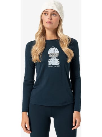 super.natural Funktionsshirt "Snow Cat" in Dunkelblau