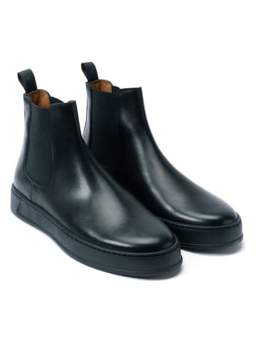 British Passport Leder-Chelsea-Boots in Schwarz