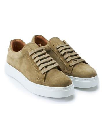 British Passport Skórzane sneakersy w kolorze khaki