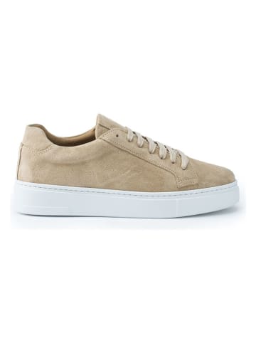 British Passport Leder-Sneakers in Beige