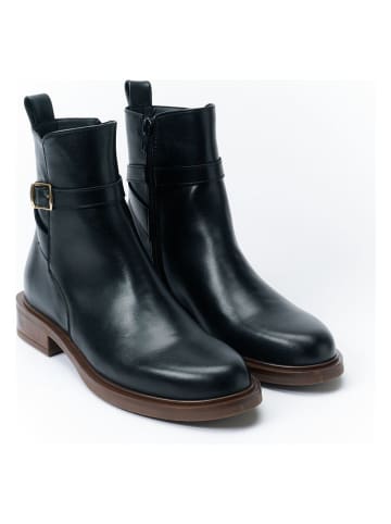 British Passport Leder-Boots in Schwarz