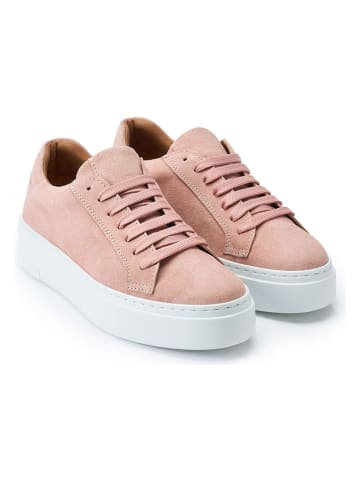 British Passport Leder-Sneakers in Rosa