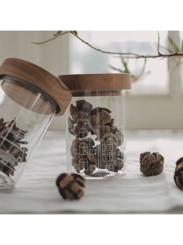 Eulenschnitt Vorratsglas "Häuser" - (H)9 x Ø 6 cm