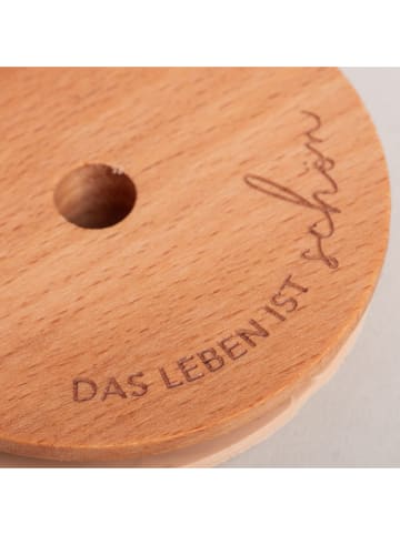 Eulenschnitt Deckel für hohes Trinkglas in Hellbraun - Ø 6,7 cm