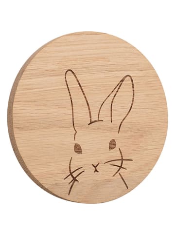 Eulenschnitt Untersetzer "Hase" in Hellbraun - Ø 11 cm
