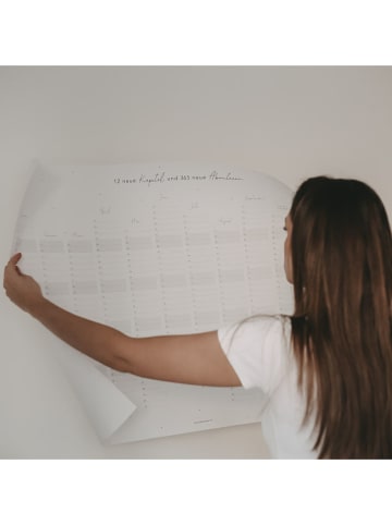 Eulenschnitt Wandkalender "2025" in Weiß - (L)70 x (B)100 cm