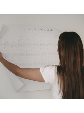 Eulenschnitt Wandkalender "2025" in Weiß - (L)70 x (B)100 cm