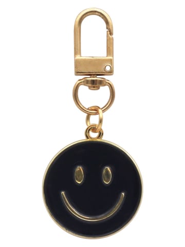 Eulenschnitt Schlüsselanhänger "Smiley" in Gold/ Schwarz - (L)6,7 cm