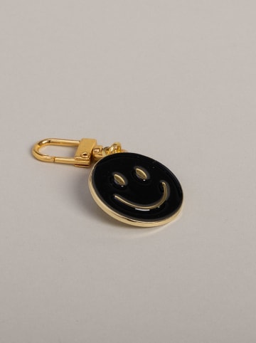 Eulenschnitt Schlüsselanhänger "Smiley" in Gold/ Schwarz - (L)6,7 cm