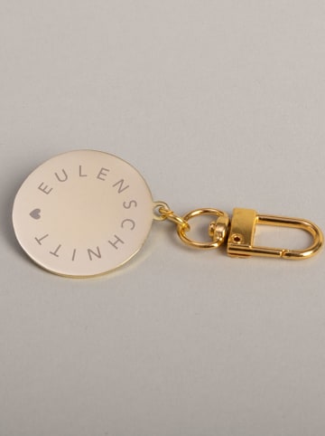 Eulenschnitt Schlüsselanhänger "Smiley" in Gold/ Schwarz - (L)6,7 cm