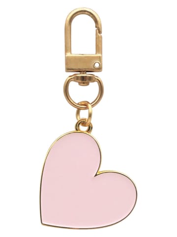 Eulenschnitt Schlüsselanhänger in Gold/ Rosa - (L)6,7 cm