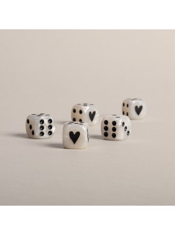 Eulenschnitt 5er-Set: Würfel in Weiß/ Schwarz - (B)1,5 x (H)1,5 cm