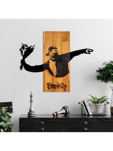 ABERTO DESIGN Dekoracja ścienna "Banksy - Flower Thrower" - 69 x 58 cm