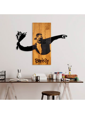 ABERTO DESIGN Wanddecoratie "Banksy - Flower Thrower" - (B)69 x (H)58 cm