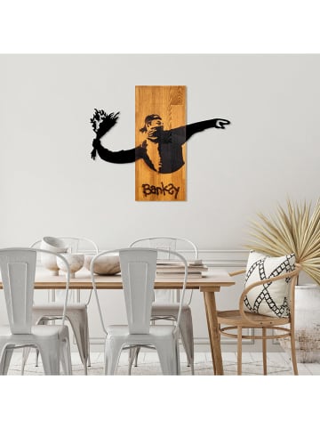 ABERTO DESIGN Dekoracja ścienna "Banksy - Flower Thrower" - 69 x 58 cm