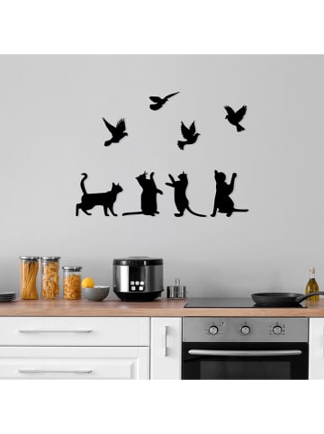ABERTO DESIGN Dekoracja ścienna "Birds Playing With Cats" - 110 x 79 cm