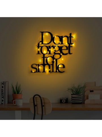 ABERTO DESIGN LED-Wanddekor "Dont Forget To Smile" - (B)70 x (H)67 cm