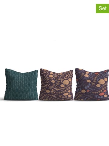 ABERTO DESIGN 3-delige set: kussens beige/blauw/groen