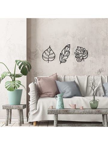 ABERTO DESIGN 3er-Set: Wanddekore "Leaves"