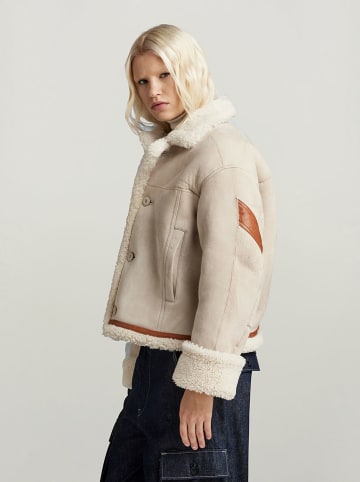 G-Star Leren jas beige