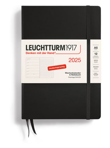LEUCHTTURM1917 Wochenkalender & Notizbuch in Schwarz - A5