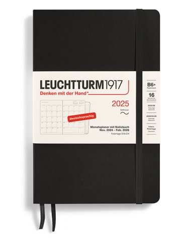 LEUCHTTURM1917 Monatsplaner & Notizbuch in Schwarz - B6+