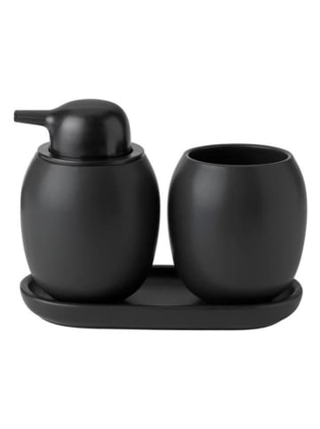 Stelton Tandenborstelhouder "Fjord" zwart - (H)10,4 x Ø 8,7 cm